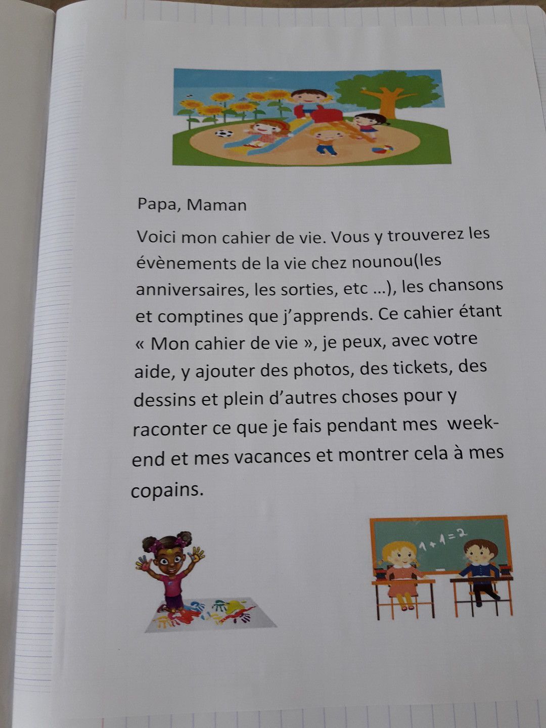 Mon Cahier De Vie